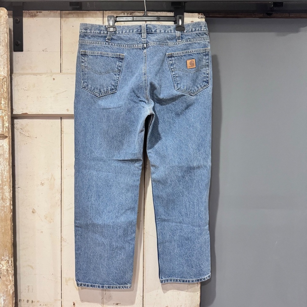 Men's Carhartt Blue Jeans Work Pants 38x30 B480 DPS Traditional‎ Fit VGC - 1 - Picture 6 of 10